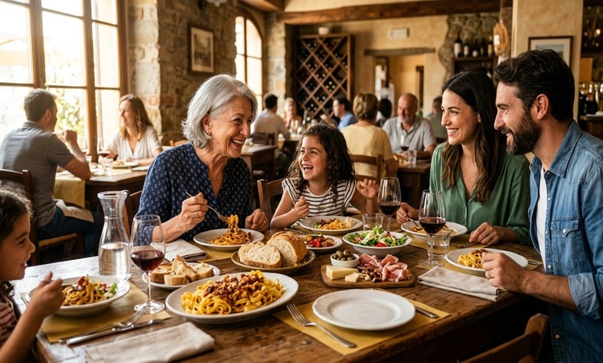 Image 8: Italian cuisine in a cozy villa setting surrounded by greenery