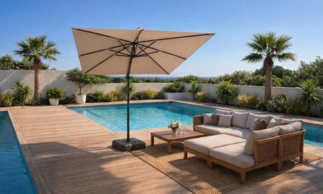 kocoon Parasol cuadrado giratorio de 3 x 3 m en aluminio,Naranja, Orange