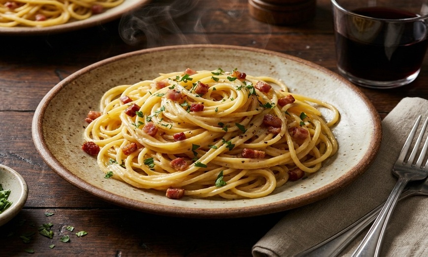Image 4: Italian Meals for Two with Pasta, Garlic Bread, and Salad
