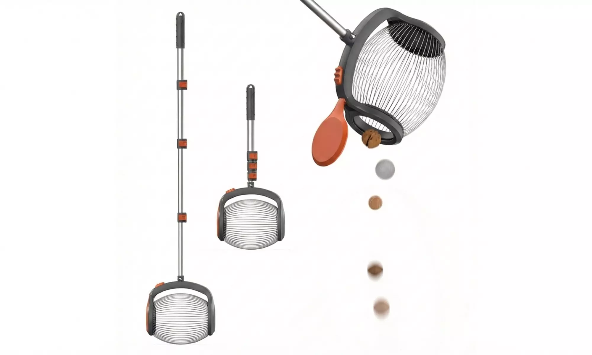 Rouleau ramasse-fruits Boudech avec manche télescopique réglable