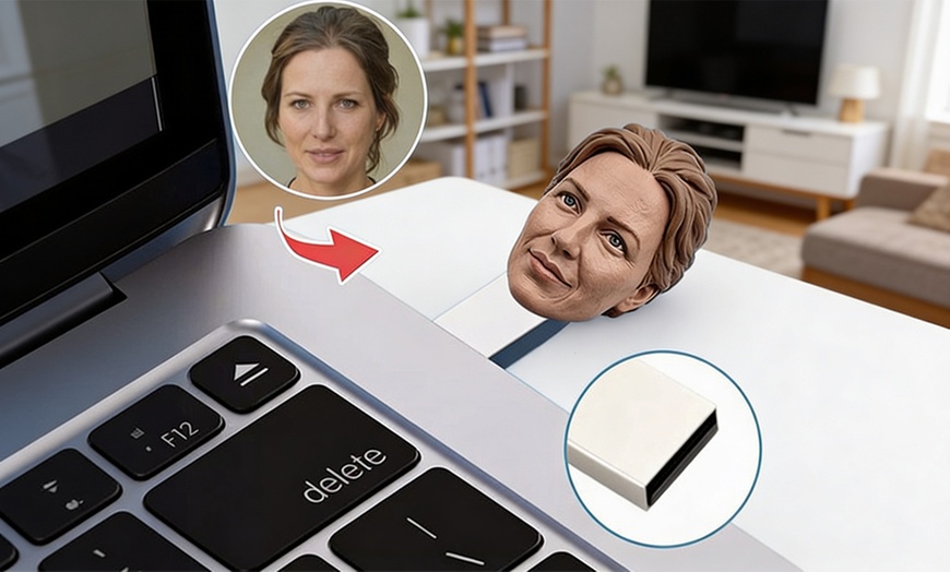 Image 5: Custom USB Flash Drive Bobblehead | Personalized Gift