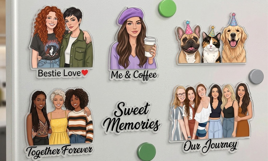 Image 24: Custom Photo Acrylic Fridge Magnets with Texts | Acrylic Gifts