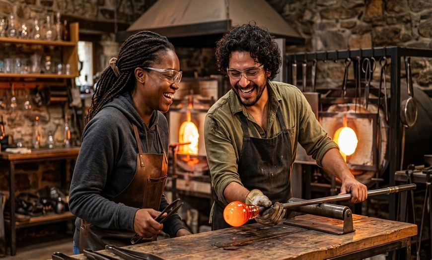 Image 8: Explore Your Creativity at Slow Burn Glass: Wine, Beer Glass-Blowing, Traditional Vase, or Floppy Bowl. Save Up to 50%