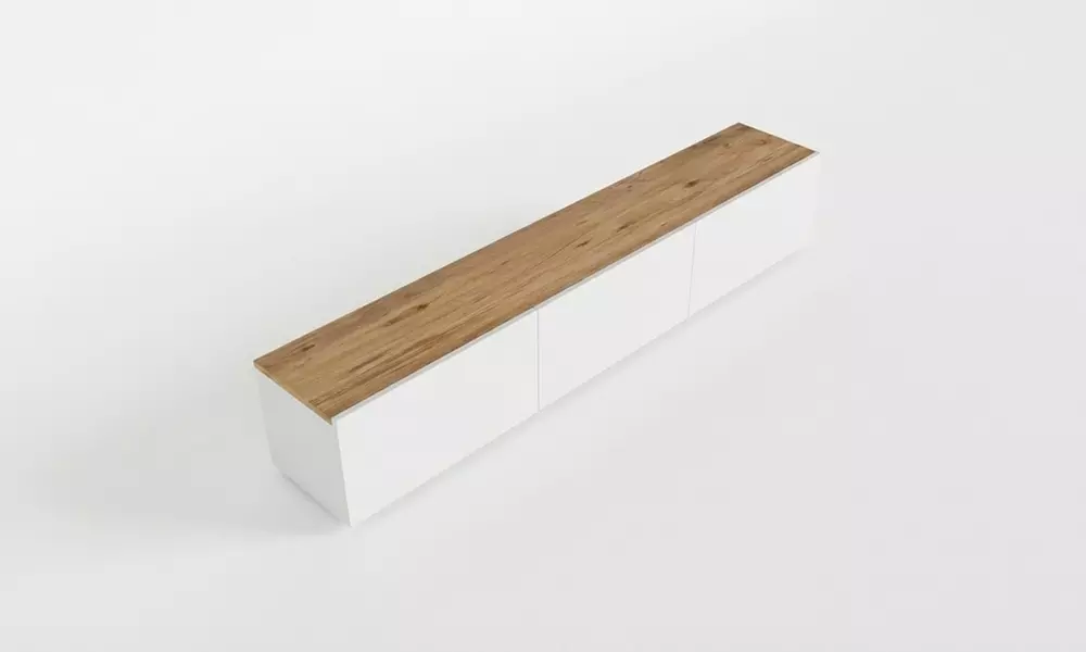 Meuble TV suspendu avec placards par Kocoon