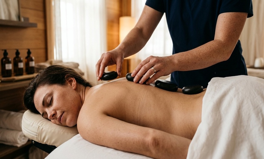 Image 5: 60-Minute Couples Massage with Hot Stones & Towels, Foot Scrub & Mask