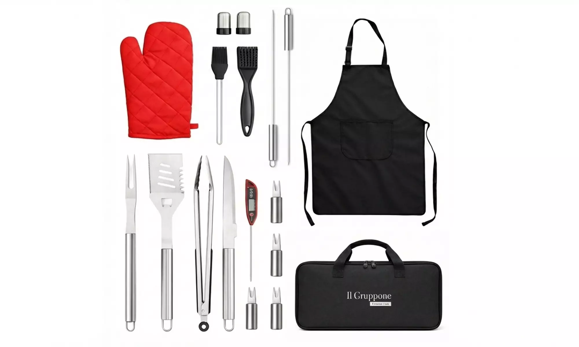 Professionele rvs BBQ-accessoireset