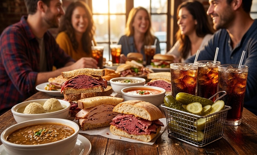 Image 3: Enjoy a Kosher Sandwich, Soup, and Soda for Takeout Any Day