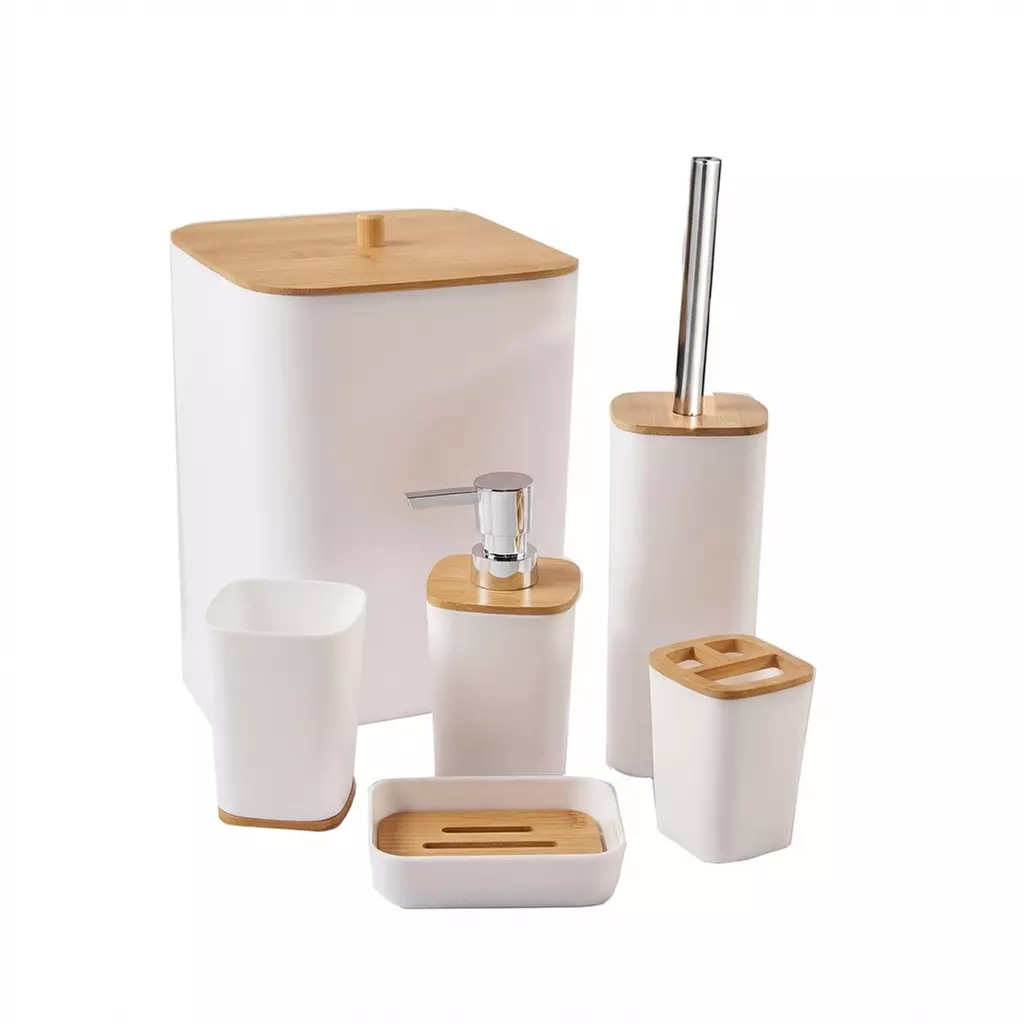 Set de accesorios de baño con 6 piezas en dos colores a elegir - Primary Image