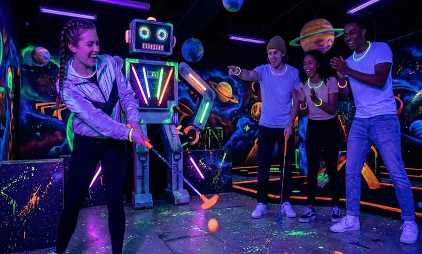 Image 4: Blacklight Space-Themed Mini Golf Adventure