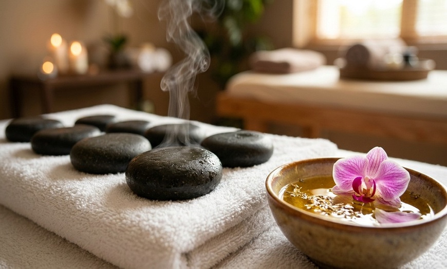 Image 3: 50-Minute Couples Spa Day: Custom Massage or Facial Package