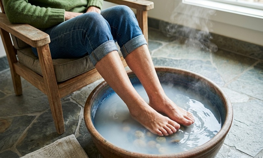 Image 7: 50-Min Foot Reflexology with Sea Salt Soak or 60-Min Therapeutic Body Massage with Hot Stone (Up to 43% Off)
