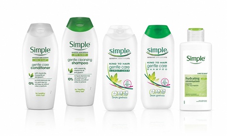 Simple 400ml Simple Kind to Hair GentleCleansing Shampoo & Conditioner Duo W, VitaminB5, Brown
