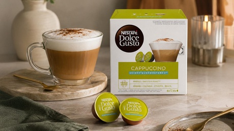 Nescafe Dolce Gusto Coffee Pods Skinny Cappuccino 1 box 16 Capsules (8 Servings), Brown