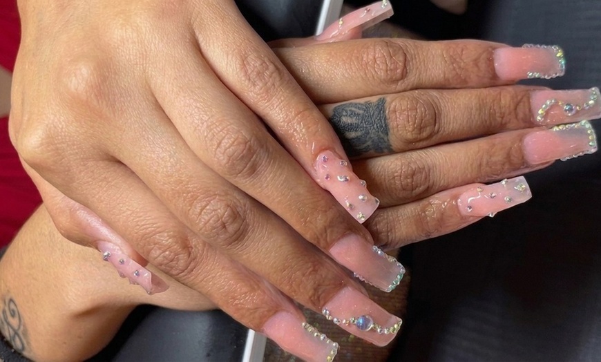 Image 4: Premium Acrylic Full Set Nails with Shaping & Gel Polish Color