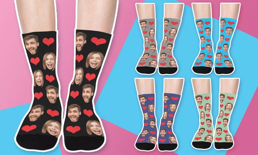 Image 27: Custom Photo Socks from Justyling — Perfect Graduation Gift (Up to 85% Off)