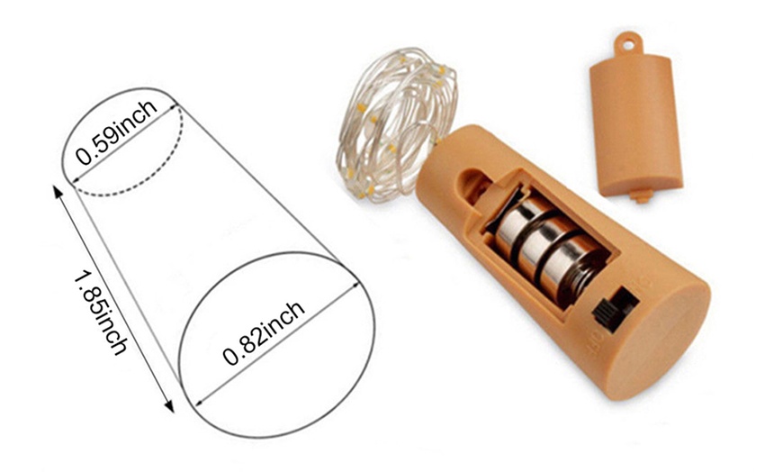 Image 12: 6 Pack 20 LED Wine Bottle Cork Lamp Fairy String  Lights for DIY Wedding Party