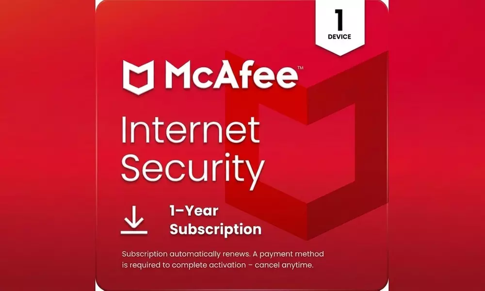 McAfee Internet Security 2026 na 1 lub 3 urządzenia przez 1-2 lata