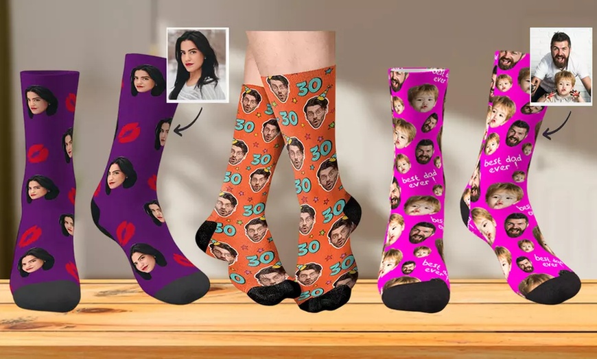 Image 32: Custom Photo Socks from Justyling — Perfect Graduation Gift (Up to 85% Off)