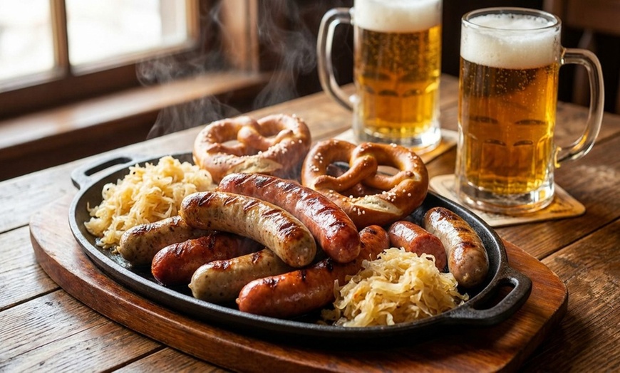 Image 6: Experience Red Lion Tavern with Two Beers, Sausage Platter, or Ceramic Oktoberfest Beer Steins for up to 43% off