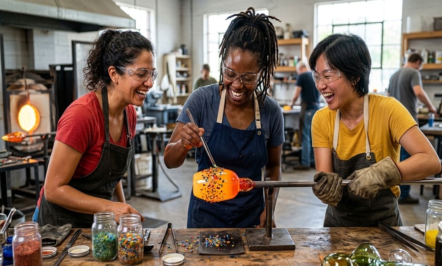 Image 7: Explore Your Creativity at Slow Burn Glass: Wine, Beer Glass-Blowing, Traditional Vase, or Floppy Bowl. Save Up to 50%