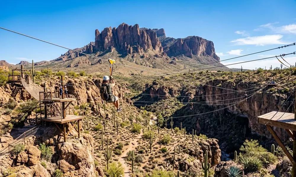 Superstition Zipline - From $21.60 - Apache Junction | Groupon