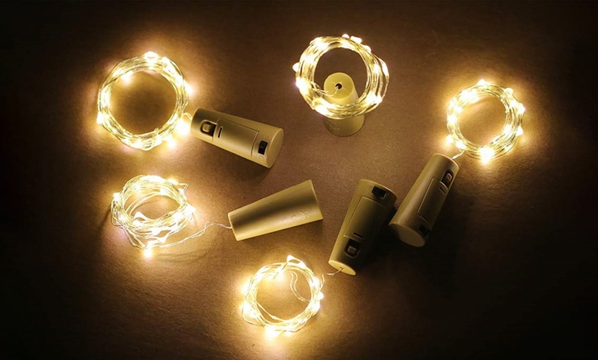 Image 6: 6 Pack 20 LED Wine Bottle Cork Lamp Fairy String  Lights for DIY Wedding Party