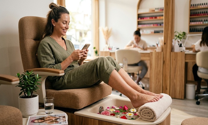 Image 3: Relaxing Gelish and Regular Mani-Pedi Combo
