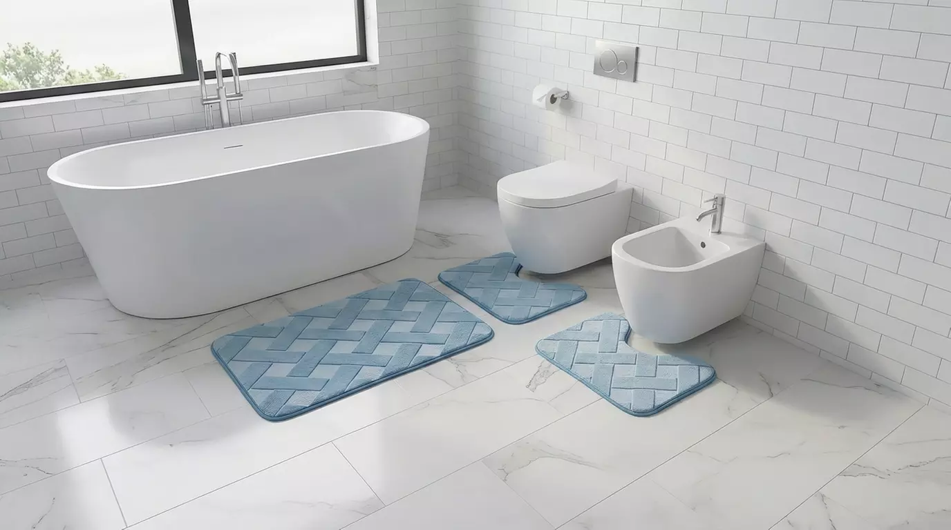 3-delige badkamermatset in kleur naar keuze - Primary Image