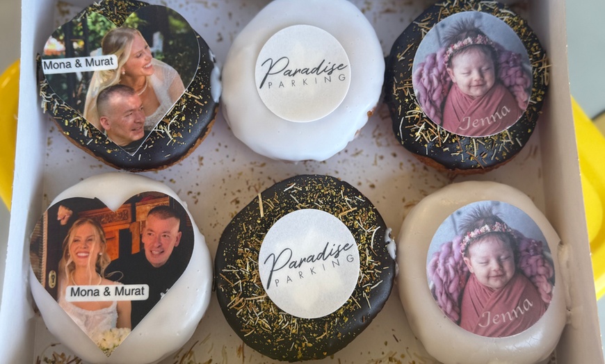 Image 4: Customizable Dozen Fresh-Topped Vanilla Cake Donuts