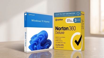 Windows 11 Pro + Norton 360 Deluxe 25GB Cloud 3 Devices, 1 Year - Microsoft Windows 11 + Norton 360 Deluxe