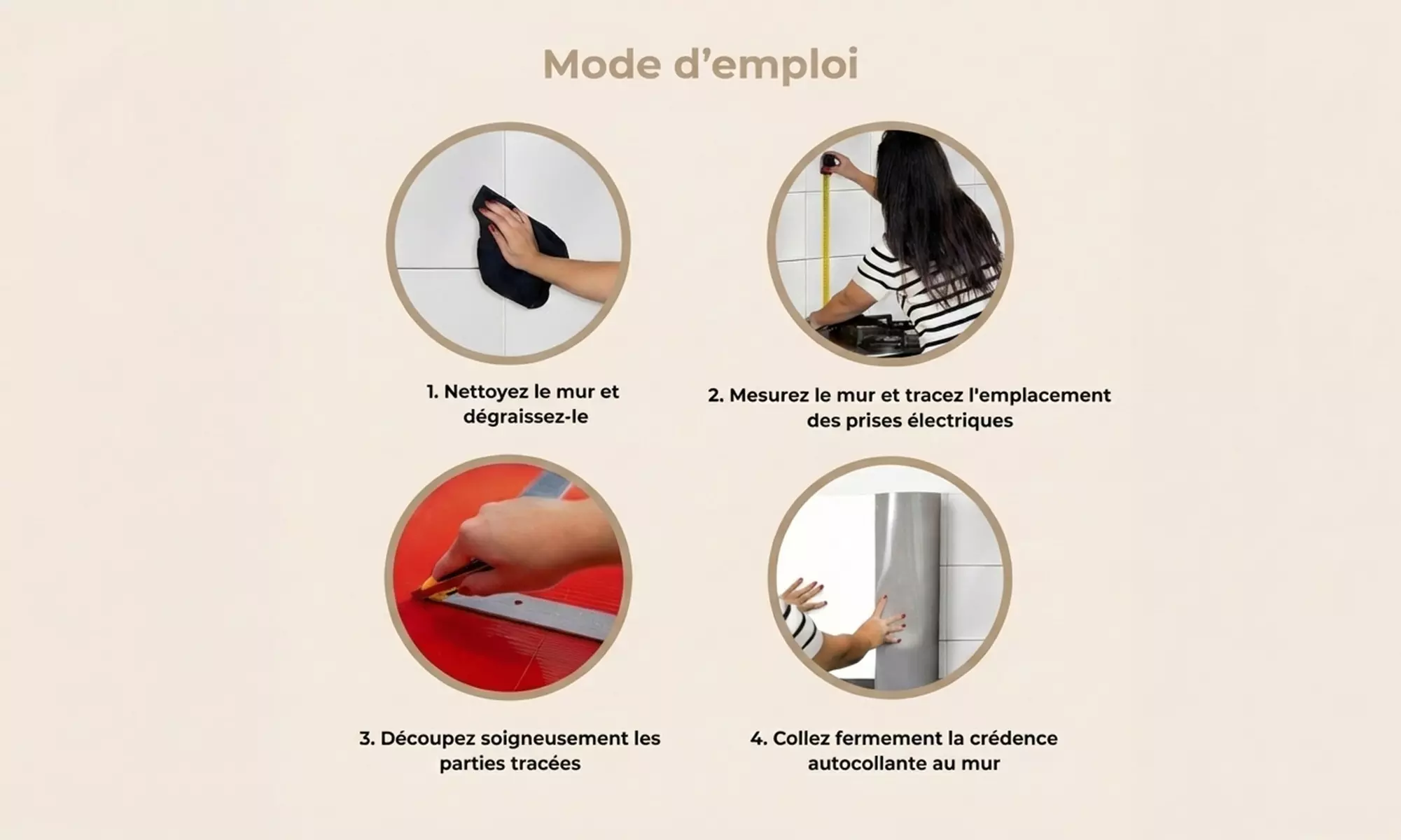 Crédence murale effet verre pour cuisine, facile à poser