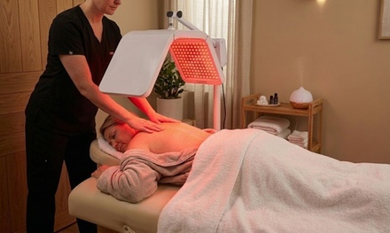 One Session of Head, neck and shoulder Massage +  Full body redlight therapy session - Radiance Skin Care