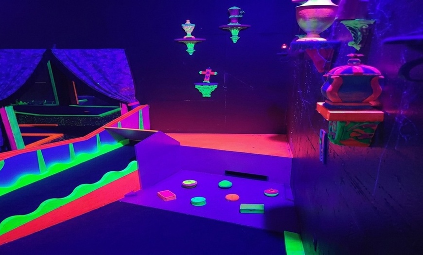 Image 4: One Round of Blacklight Mini Golf with an Arcade Game Card