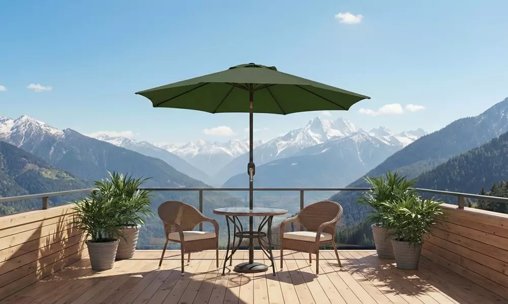 Ombrellone da esterno con manovella e inclinazione regolabile