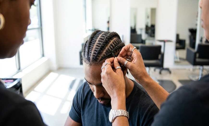 Image 2: Men's Haircuts, Fades, Bleach & Tone, & Braids for a Refined Look