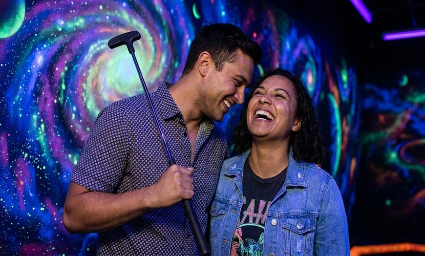 Image 6: Blacklight Space-Themed Mini Golf Adventure
