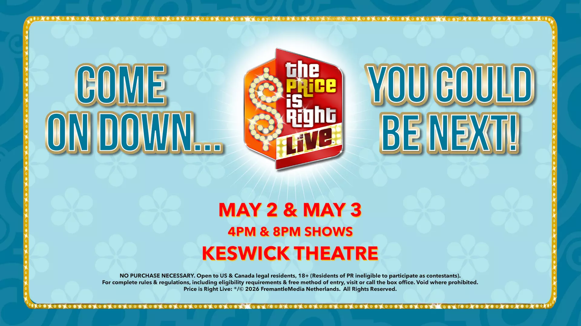 The Price is Right Live! on May 2 & 3 at 8 PM