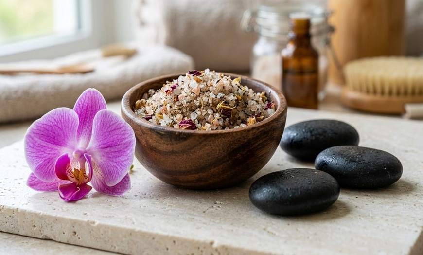 Image 4: Solo or Couples: 75-Min Full Body Massage with Hot Stone Back Scrub