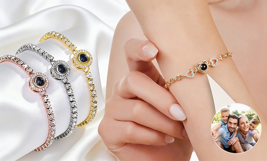 Image 11: Custom Photo Projection Bracelet, 1 or 2 (Up to 75% Off)