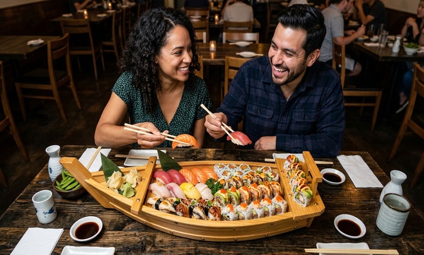 Image 6: Delight in Diverse Sushi Creations & Captivating Hibachi Showmanship!