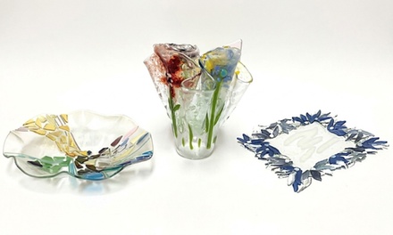 Choice of Round Wavy Bowl , Classic Vase or On the Edge Plate for One - Sarasota School of Glass