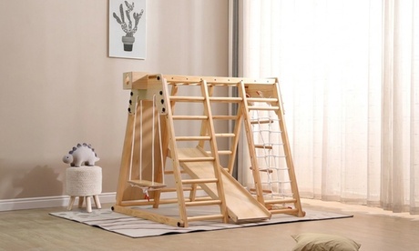 Home Deluxe Home Deluxe Klettergerüst Indoor inkl. Rutsche Schaukel und Kletterwand LIO