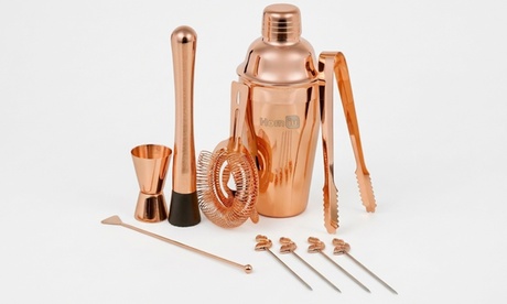 Homiu Homiu 10-Piece Stainless Steel Rose Gold Cocktail Set