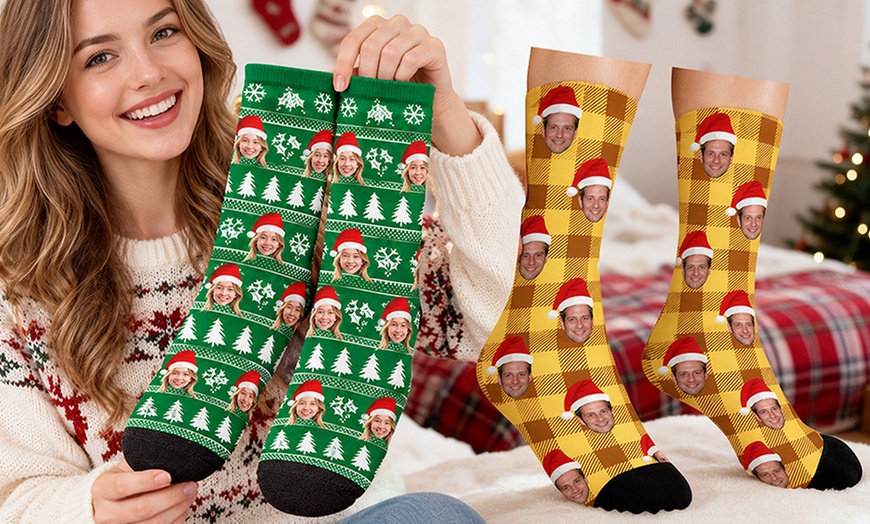 Image 3: Custom Photo Socks from Justyling — Perfect Graduation Gift (Up to 85% Off)