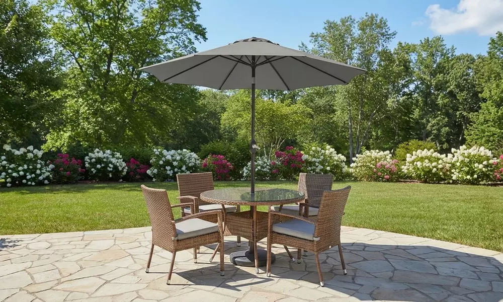 Ombrellone da esterno con manovella e inclinazione regolabile