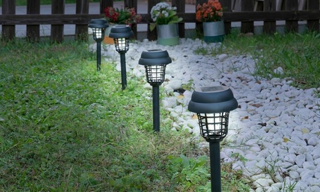 innovagoods Set van 4 InnovaGoods insectendoder lampen voor buiten op zonne-energie, Rust