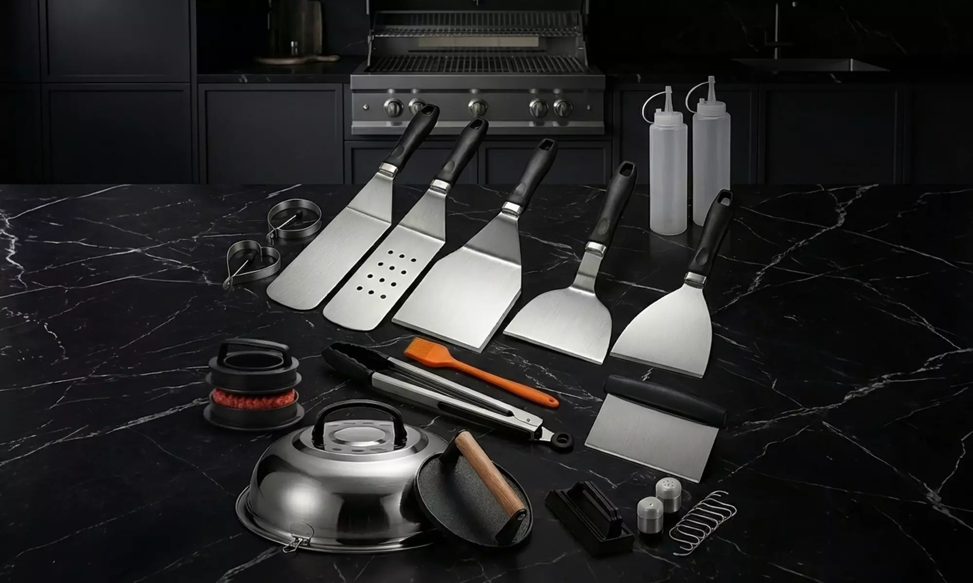 Ensemble d'accessoires BBQ 27 pièces, sac de transport inclus