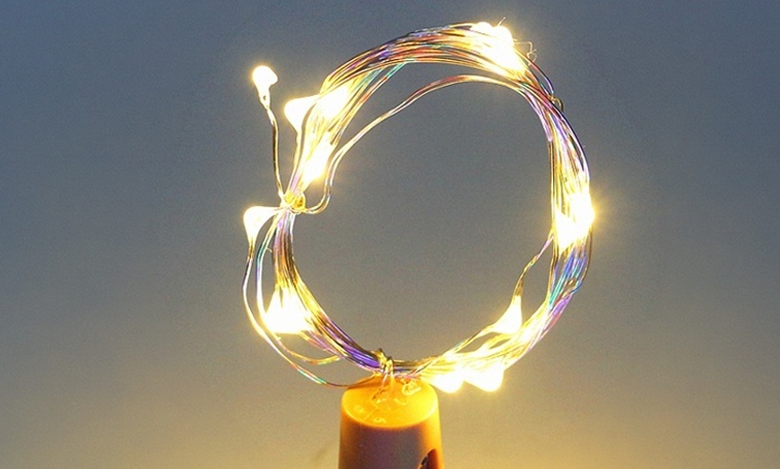 Image 4: 6 Pack 20 LED Wine Bottle Cork Lamp Fairy String  Lights for DIY Wedding Party