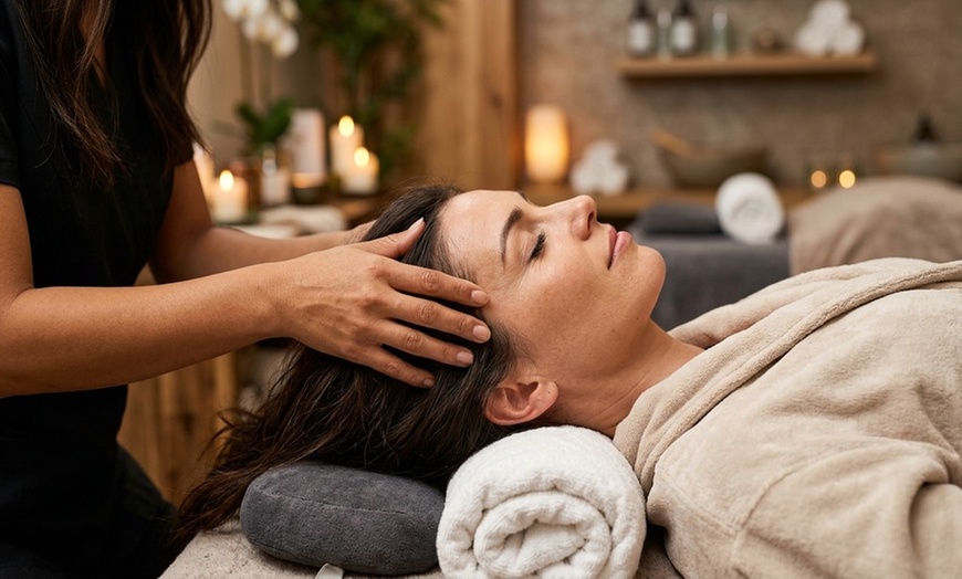 Image 5: 90-Min Hot Stone Body Massage with Scalp Therapy or Lymphatic Drainage