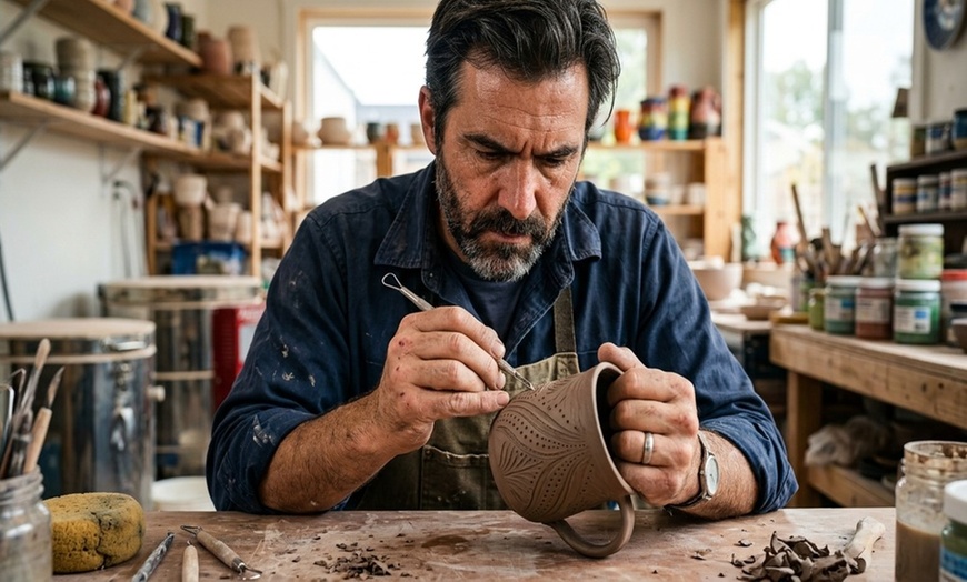 Image 5: 90 Minutes Pottery Hand Building Class: Create Your Own Mug
